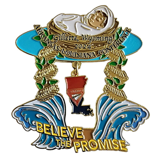 Arkansas-Louisiana Conference 2024 Believe the Promise pin